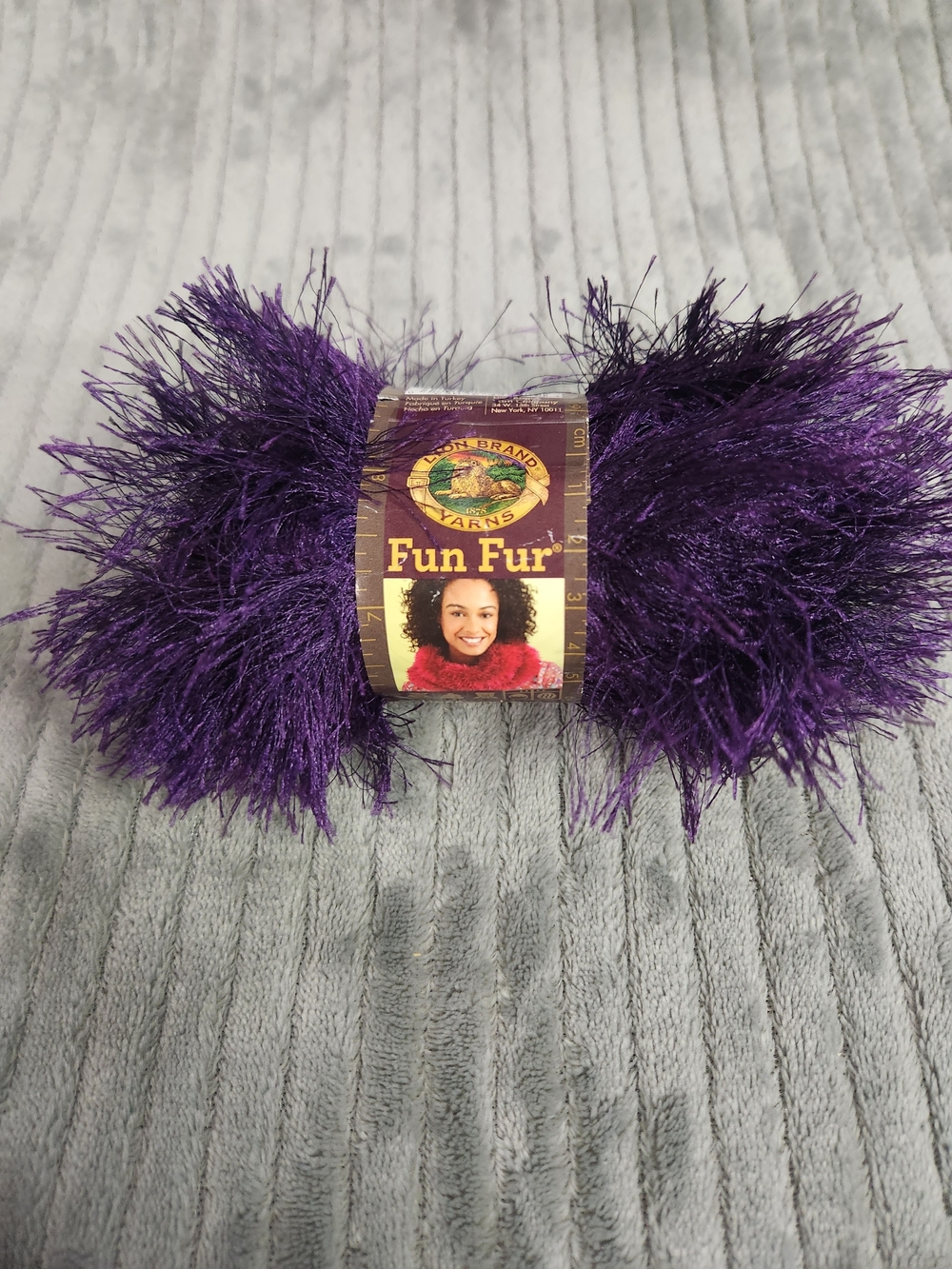 Fun Fur yarn Lion Brand Yarn, Fun Fur Eyelash Yarn 1.75 oz. Purple Grape